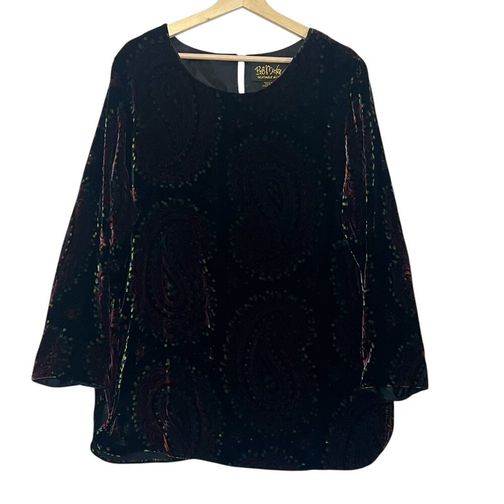 Bob Mackie Women’s Silk Blend Velvet Paisley Wear… - image 7